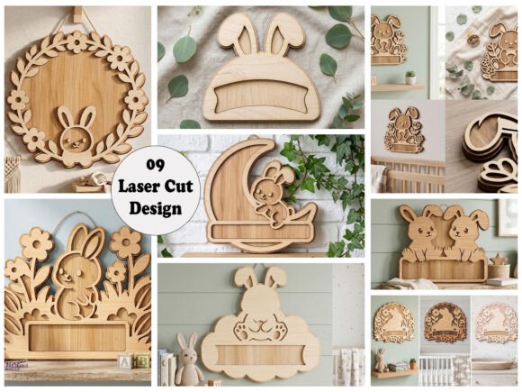 Download Bunny Nursery Name Sign Bundle SVG - Bunny Collection