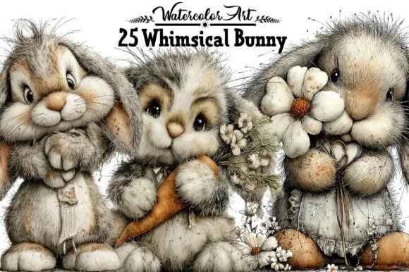 Download Whimsical Bunny Clipart - Bunny Collection