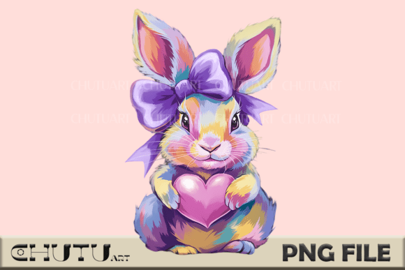 Download Cute Bunny with Bow PNG - Bunny Collection