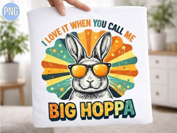Download Vintage Big Hoppa Easter Bunny PNG Shirt - Bunny Collection