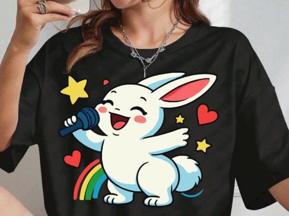 Download Singing Bunny Sweatshirt PNG Design ,SVG - Bunny Collection