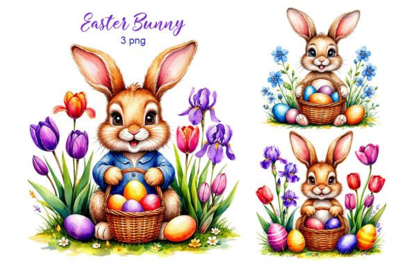 Download Easter Bunny Sublimation Clip Art. 3 Png - Bunny Collection