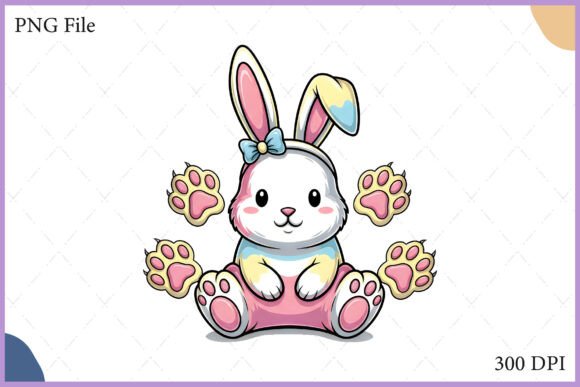 Download Kawaii Easter Bunny with Egg PNG Clipart - Bunny Collection