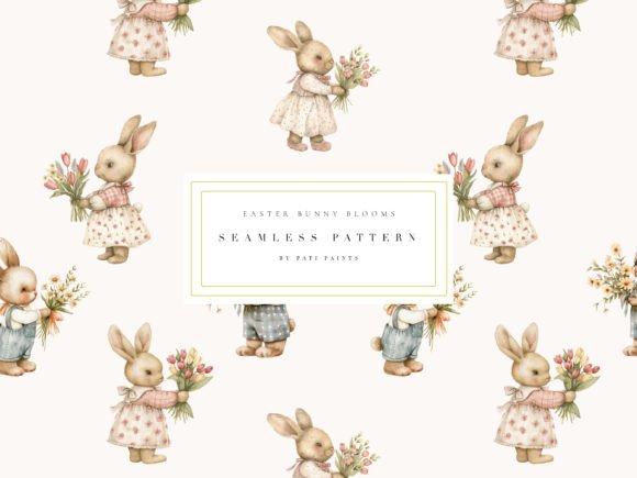 Download Easter Bunny Nursery Digital Paper - Bunny Collection