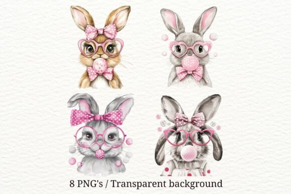 Download 8 Bubblegum Bunny PNG Clipart - Bunny Collection