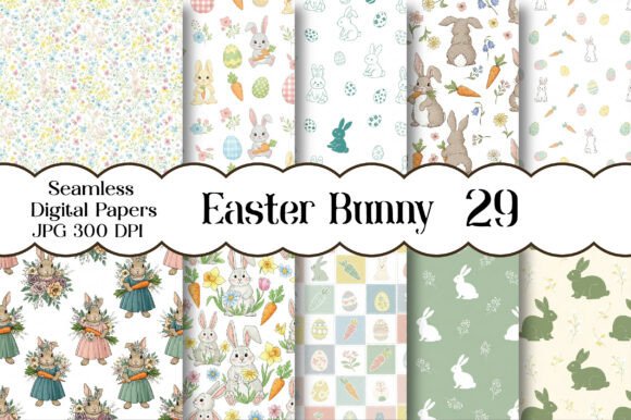 Download Easter Bunny Seamless Digital Paper - Bunny Collection