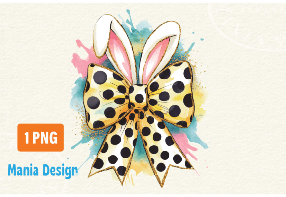 Download Polka Dot Easter Bow Bunny Coquette PNG - Bunny Collection