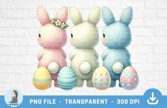 Download Pastel Easter Bunny with Flowers PNG - Bunny Collection