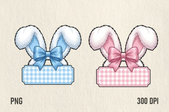Download Custom Bunny Ears Name Tag PNG - Bunny Collection