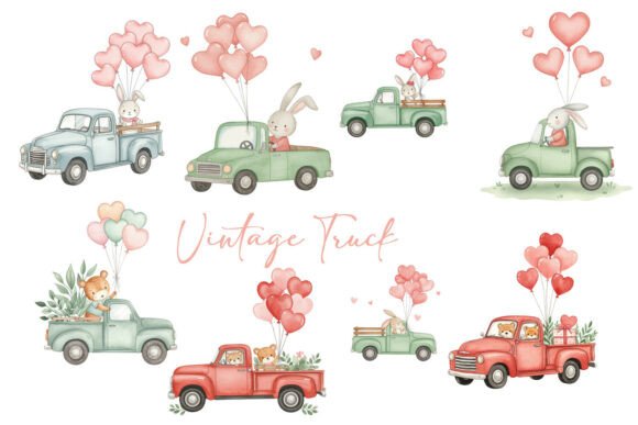 Download Bunny Riding in Vintage Truck - Bunny Collection