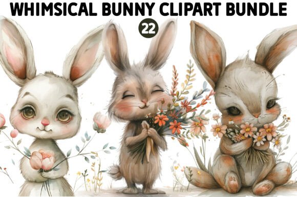 Download Whimsical Bunny Clipart Bundle - Bunny Collection