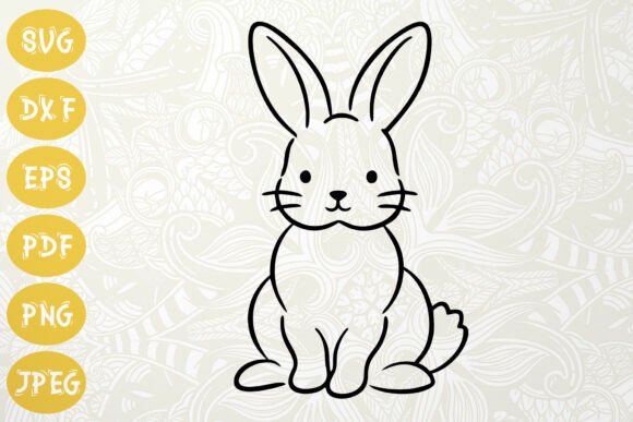 Download Cute Bunny SVG Line Art for Spring - Bunny Collection