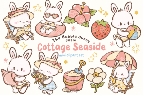 Download Kawaii Cottage Seaside Bunny Clipart - Bunny Collection