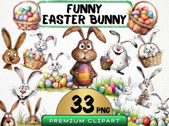Download Funny Easter Bunny Clipart Bundle - Bunny Collection