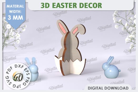 Download 3D Easter Bunny Laser Cut. Home Decor - Bunny Collection