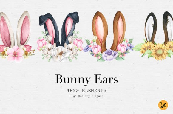Download Watercolor Bunny Ears Clipart - Bunny Collection