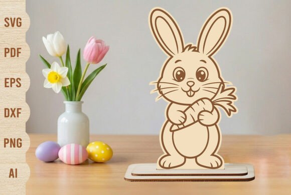 Download Easter Bunny Laser Cut Design with Stand - Bunny Collection