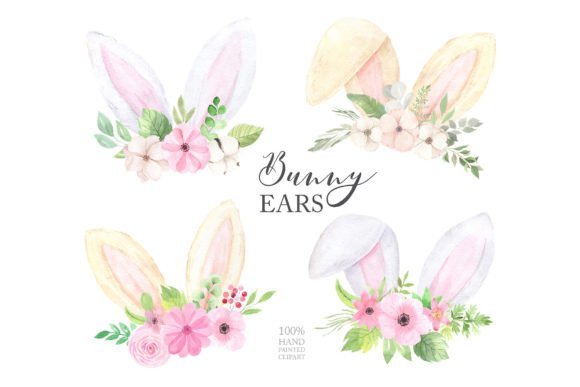 Download Watercolor Easter Bunny Ears Clipart - Bunny Collection