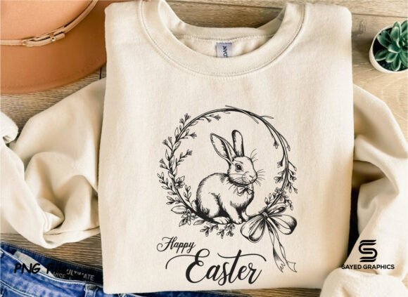 Download Happy Easter Wreath Rabbit Bunny Spring - Bunny Collection