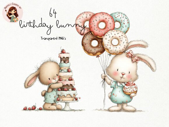 Download 64 Birthday Bunny PNG Clipart - Bunny Collection