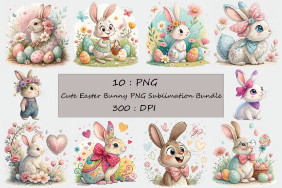 Download Cute Easter Bunny PNG Sublimation Bundle - Bunny Collection